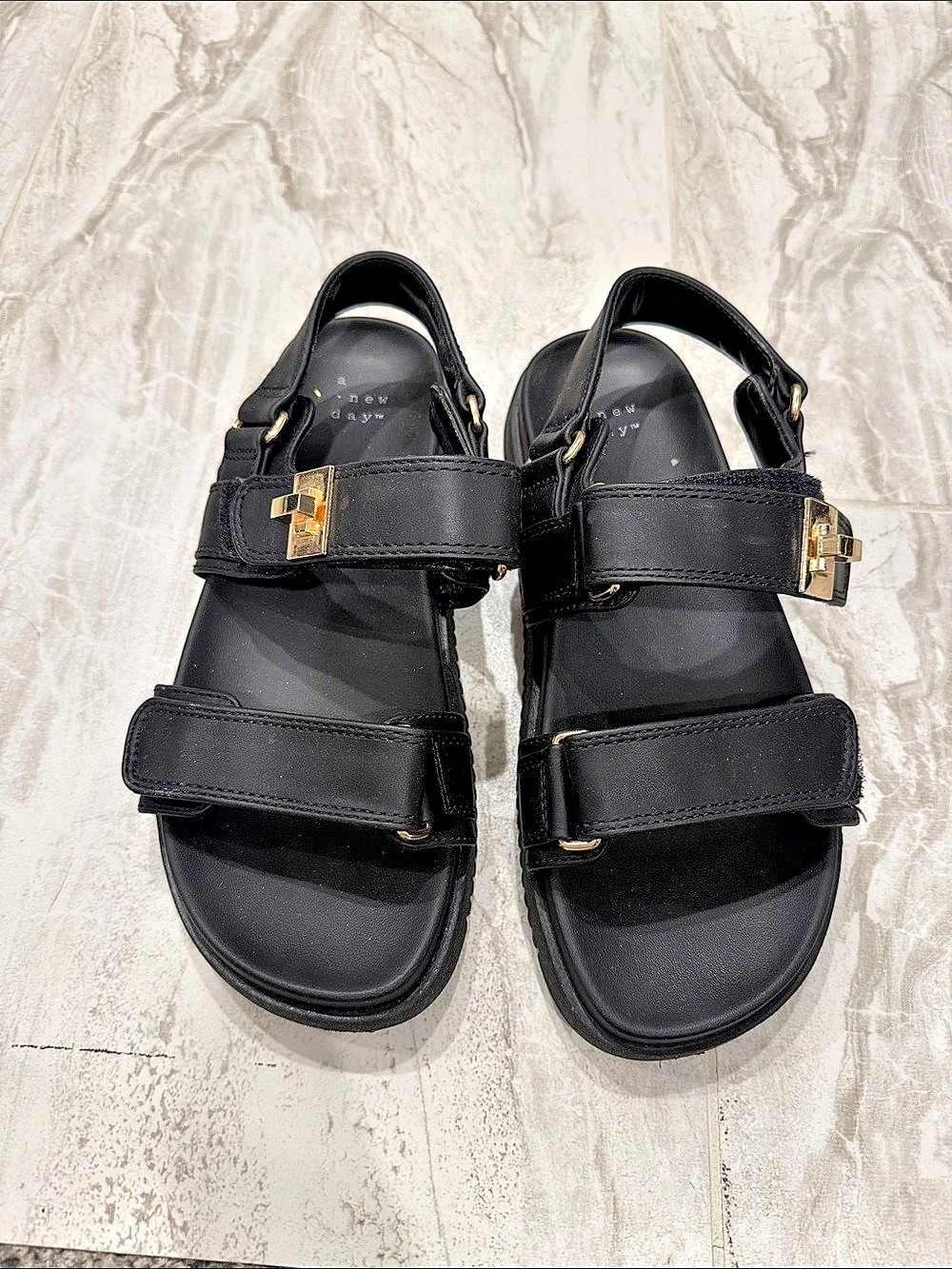 A New Day (Target) Velcro Ankle Strap Sandals Black US women’s 6.5